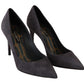 Dolce & Gabbana Gray Suede Leather Stiletto  Shoes Heels