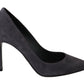 Dolce & Gabbana Gray Suede Leather Stiletto  Shoes Heels