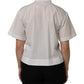Dolce & Gabbana White Cotton Short Sleeves Collared Top Shirt