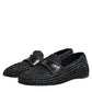 Dolce & Gabbana Black Woven Leather Slip On Loafers Men Shoes