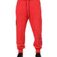 Dolce & Gabbana Red Cotton Men Jogger Sweatpants Pants