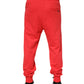 Dolce & Gabbana Red Cotton Men Jogger Sweatpants Pants