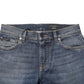 Dolce & Gabbana Blue Washed Skinny Logo Plaque Men Denim Jeans