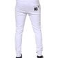 Dolce & Gabbana White Cotton Drawstring Jogger Pants