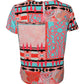 Versace Jeans Multicolor Print Short Sleeves Women Blouse Top