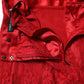 Dolce & Gabbana Red Cotton Floral Lace A-line Long Maxi Skirt