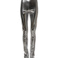 Dolce & Gabbana Metallic Silver Polyester Slim Fit Leggings Pants