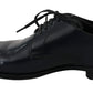 Dolce & Gabbana Elegant Dark Blue Leather Derby Dress Shoes