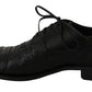 Dolce & Gabbana Elegant Black Leather Derby Wingtip Dress Shoes