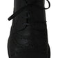 Dolce & Gabbana Elegant Black Leather Derby Wingtip Dress Shoes