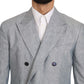 Dolce & Gabbana Elegant Light Blue Double Breasted Blazer