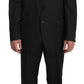 Z ZEGNA Elegant Black Striped Wool Suit