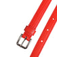 Dolce & Gabbana Red Leather Silver Chain Floral Cintura Belt