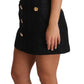 Dolce & Gabbana Elegant Black Button Embellished Mini Dress