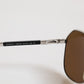 Dolce & Gabbana DG2073 Silver Steel Classic Pilot Brown Lens Sunglasses