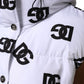Dolce & Gabbana White Black DG Mania Polyester Puffer Jacket