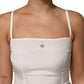 Dolce & Gabbana White Full Slip DG Logo Silk Dress Sleepwear