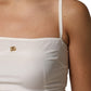 Dolce & Gabbana White Full Slip DG Logo Silk Dress Sleepwear