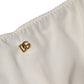 Dolce & Gabbana White Full Slip DG Logo Silk Dress Sleepwear