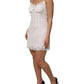 Dolce & Gabbana White Lace DG Logo Silk Dress Sleepwear