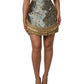 Dolce & Gabbana Blue Floral Jacquard Tasseled Mini Skirt