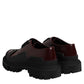 Dolce & Gabbana Red Leather Lace Up Trekking Dress Shoes