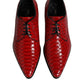 Dolce & Gabbana Red Exotic Leather Lace Up Dress Derby Shoes