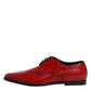 Dolce & Gabbana Red Exotic Leather Lace Up Dress Derby Shoes