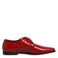 Dolce & Gabbana Red Exotic Leather Lace Up Dress Derby Shoes