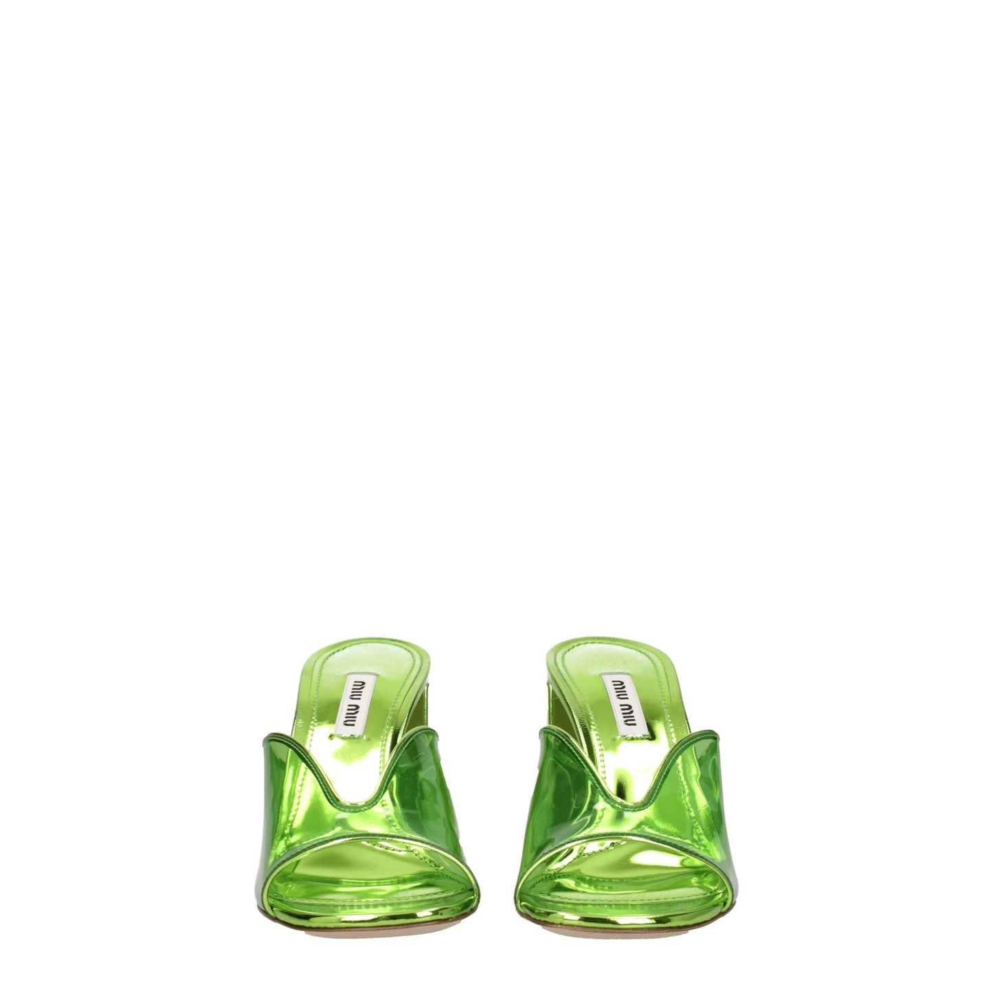 Miu Miu Green Plexiglass Platforms