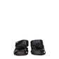 Karl Lagerfeld Black Leather Stiletto Heels Sandals
