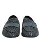 Dolce & Gabbana Blue Woven Raffia Slip On Loafers Shoes