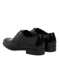 Dolce & Gabbana Black Leather Lace Up Men Derby Formal Shoes
