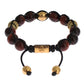 Nialaya Radiant Red Tiger Eye & CZ Gold Bracelet