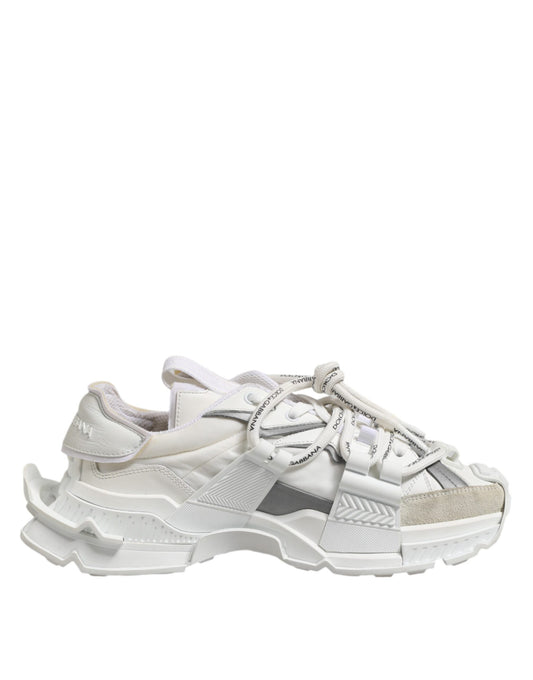 Dolce & Gabbana White Silver Low Top SPACE Men Sneakers Shoes
