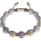 Nialaya Elegant Silver Purple CZ & Howlite Bracelet