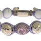 Nialaya Elegant Silver Purple CZ & Howlite Bracelet