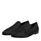 Dolce & Gabbana Black Floral Brocade Loafers Men Dress Shoes