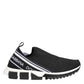 Dolce & Gabbana Black SORRENTO Logo Slip On Men Sneakers Shoes