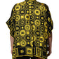 Dolce & Gabbana Yellow Silk Silver DG Logo Geometric T-shirt