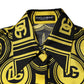 Dolce & Gabbana Yellow Silk Silver DG Logo Geometric T-shirt