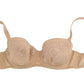 Dolce & Gabbana Elegant Beige Floral Silk Lingerie Set