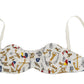 Dolce & Gabbana Elegant White Sailor Print Stretch Bra