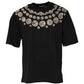 Dolce & Gabbana Black Coin Print Cotton Crew Neck T-shirt