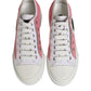 Dolce & Gabbana White Pink Canvas Low Top Sneakers Shoes