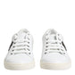 Dolce & Gabbana White Crown Bee Leather Low Top Sneakers Shoes