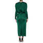 Dolce & Gabbana Dark Green Viscose Long Sleeve Midi Dress