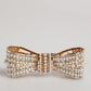 Dolce & Gabbana Gold Tone Brass Bow Crystal FauxPearl Embellished Brooch