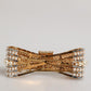 Dolce & Gabbana Gold Tone Brass Bow Crystal FauxPearl Embellished Brooch