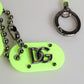 Dolce & Gabbana Green Springy Key Holder DG Logo Men's Keychain Keyring